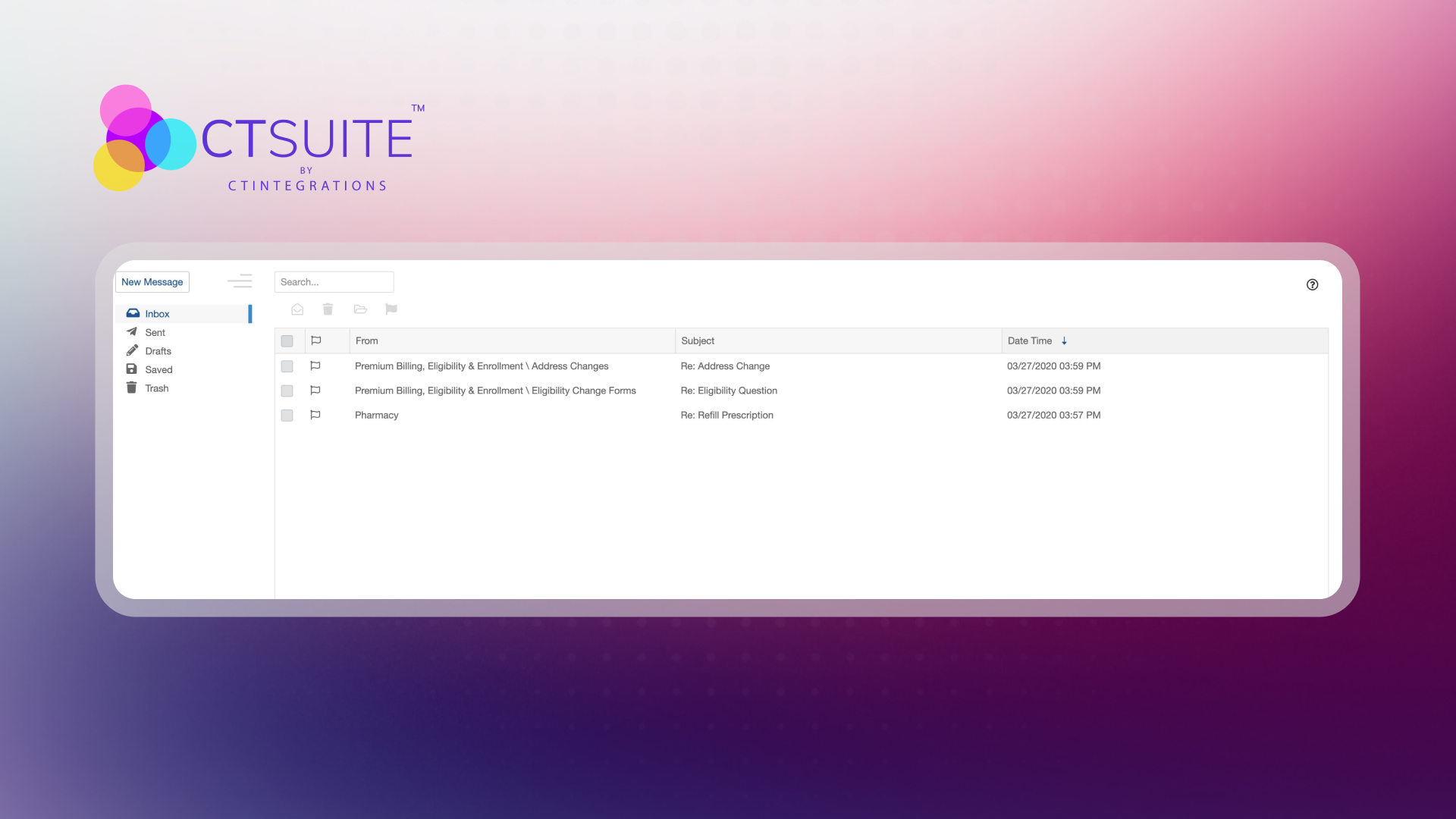 CTSuite Secure Email mailbox interface